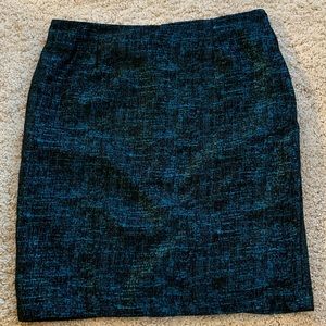 Metallic Blue & Black Pencil Skirt - The Limited